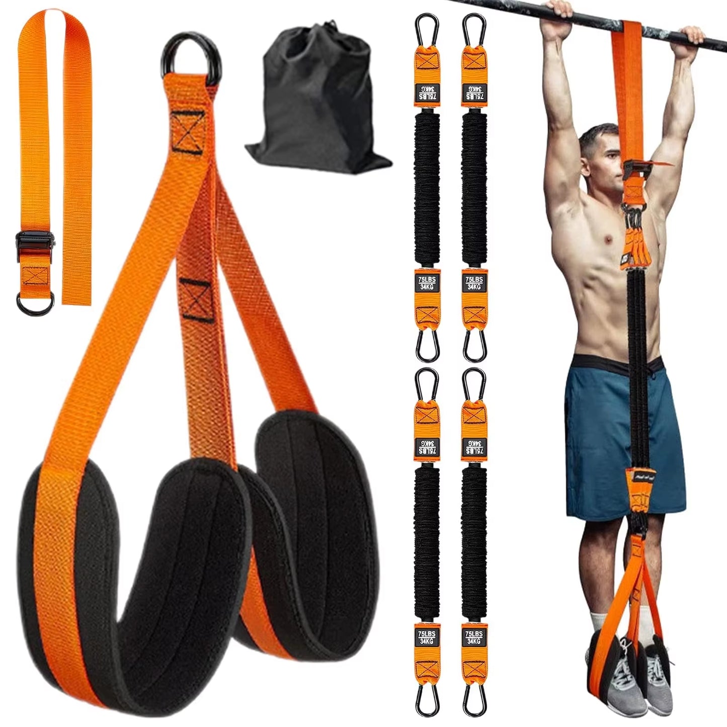 Pull-Up Power with Auxiliary Trainer Elastic Rope Pull Bar Fitness Home Men'S Pull-Up Pull-Up Auxiliary Pull Band Latex