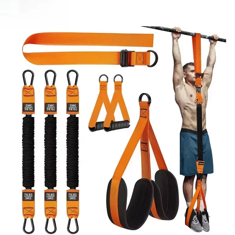 Pull-Up Power with Auxiliary Trainer Elastic Rope Pull Bar Fitness Home Men'S Pull-Up Pull-Up Auxiliary Pull Band Latex