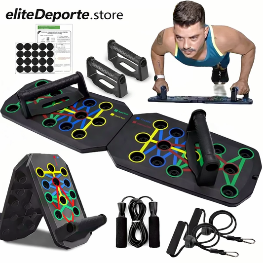 Tabla de flexiones portátil multifuncional con asas, equipo de fitness plegable.
